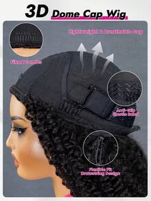 ISEE Half Wig, Human Hair, Glueless Half Wig, Upgraded 3-In-1 Half Wig With Drawstring, Seamless Clip-In, Reversible, Fluffy Curly, Human Hair, No Glue Or Lace, 180% Density, 14-28 Inches - SNatural - View 6