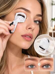 Transparent White Mini Portable Eyelash Curler - Easy Shaping, Non-Damaging, Eye Contour Fitting, Wide-Angle Non-Clamping, Spare Pads, Easy Replacement, For Beginners, Makeup Tools, Gift, Travel Essential - Multicolor - View 1