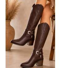Women Mid-Calf Boots - Brown - View 3