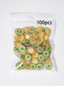 50/100/200顆/組 13.8mm 水鑽珠，時尚多色水鑽裝飾珠，適用於手工藝製作，多色向日葵、雙色水鑽向日葵、手工縫製向日葵，DIY手工水鑽花朵 - 13.8mm太陽花 - 查看 26