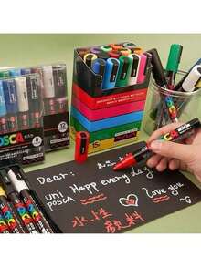 UNI NEW PACKAGE Paint Marker Pen Set And Single PC-3M 0.9-1.3mm Water Based Colors Permanent Acrylic Pen Graffiti Art Supplies Back To School - 3M 0.9-1.3MM - View 2