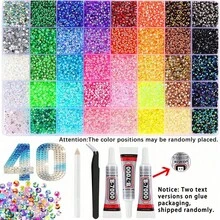 15/24/28/30/32/40/42 Colors Resin Jelly Rhinestone Set, Flat Back Glitter Rhinestones With Tweezers And Dotting Pen, Suitable For DIY Handmade Gift Boxes, Crafts, Diamond Painting And Other Handmade Decorations, Perfect Birthday And Back To School Season Gift - Multicolor - View 8