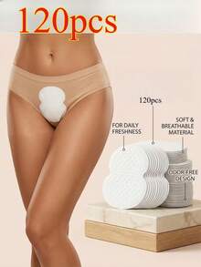 120pcs 2-In-1 Disposable Panty Liners, Sweat-Absorbing Pads For Briefs And Boxers, Individually Wrapped Hygienic Adhesive Pads, Soft And Portable, Suitable For Daily Use, Travel, Keep Fresh Anytime, Unisex, Plus Size Women's Underwear - One Size - View 11