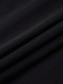 تي شيرت كاجوال مقاس كبير بياقة مستديرة وأكمام طويلة مع طباعة رسومات زهور يابانية وربطة، تي شيرت بقصة عادية أنيقة - الأسود - مشاهدة 5