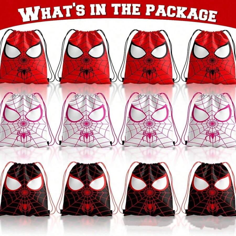 Hasbro 1pc/Spider-Man Double Shoulder Drawstring Backpack, Portable Storage Bag, Polyester Tote Drawstring Bag, Cinch Bag - Multi-color - View 1