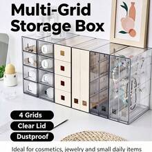 Acrylic Jewelry Storage Box, Transparent Multi-Layer Drawer Desktop Organizer, Suitable For Earrings, Necklaces, Rings, Bracelets, Dust-Proof Jewelry Display Rack, Vanity Use, Halloween, Christmas Gift - Clear - View 7