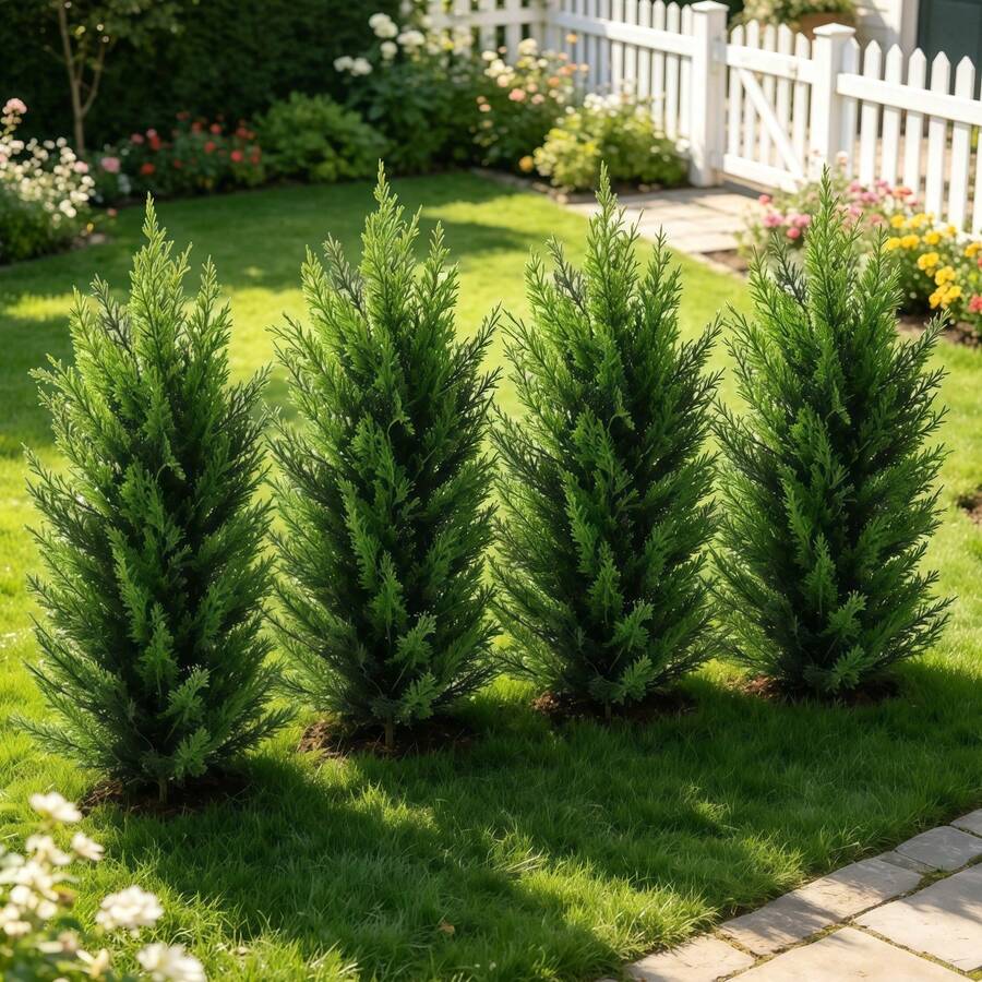 1/2/3/4 Pcs Artificial Ground Plug Tree Pine Tree - With Ground Plug, High-Quality Oversized Simulation Green Plant, Tropical Green Plant, Maintenance-Free, Suitable For Villa Courtyards, Leisure Corners, Sunrooms, Pool Areas, Hotels, Offices - Green - View 1