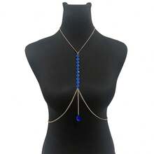 1pc Thin Chain Layered Body Chain, Skin-Friendly Material, Solid Color Body Chain For Women's Camisole Dress, Niche Slimming Body Jewelry - Multicolor - View 1