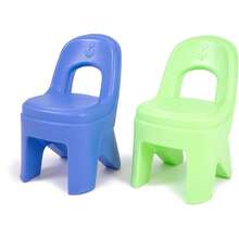 Juego de Mesa y Silla para Niños Gris 58.4x58.4x48.3 cm| Juego de Mesa de Plástico con 2 Sillas Azul y Verde| Mesa Multiusos para Actividades Dibujo y Juego| Diseño Liviano con Bordes Redondeados para Niños Pequeños| Fácil de Limpiar - Multicolor - Ver 3