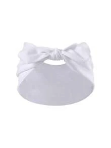 1pc Wide Rabbit Ear Headband For Women, Cute Sweet Girl Solid Color Hairband, Back To School Season Simple Elastic Knotted Bow Hair Accessory - Multicolor - View 17