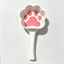1pc Cute Paw Shaped Pet Food Scoop, Long Handle Plastic Measuring Spoon, Multi-Color Available, Feeding Spoon For Cats & Dogs, Pet Dry Food Feeding Accessory - Negro - View 13