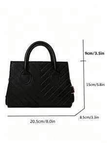 New Vintage Fashion Embossed Mini Square Handbag, Zipper Closure, Adjustable Long Shoulder Strap, Small Capacity Lightweight Minimalist Crossbody Bag - Black - View 6