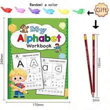 New Thick 48-Page Children's ABC Letter Tracing Practice Book, Learn English Letters + Free Writing Set Gift: 2 HB Pencils, 1 Random Color Pencil Grip, Includes Drawing Pages, Back To School Gift, Christmas Gift, Birthday Gift For Boys And Girls - 1 Set - View 5