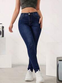 Women Jeans - Dark Blue - View 2