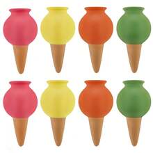 8pcs Clay Watering Spikes - Automatic Watering System For Holiday Plant Care | Suitable For Indoor/Outdoor Garden And Office Use | Decorative And Practical - Multicolor - View 3