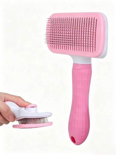 1pc Pet Grooming Brush, Easily Remove Dog And Cat Undercoat, One-Click Hair Removal Pet Brush, Self-Cleaning Grooming Brush, Suitable For Short And Long Hair Dogs And Cats