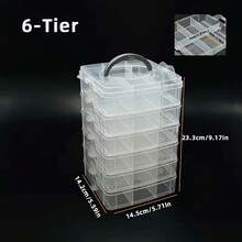 1pc Transparent Storage Box With Lid And Handle, Snap Design, Transparent Tool Storage Box, Household Screws, Wrenches, Hardware Accessories Compartment Storage Box, Toy Compartment Box, Portable Compartment Storage Box - A - View 11