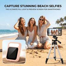 Selfie Screen With Light - Magnetic Selfie Monitor Screen, Suitable For Selfie, Vlog Shooting, Compatible With Apple 15/16/17 Pro, Adjustable Brightness, Touch Control, Wired Instant Connection Phone Holder, Photography Fill Light, Perfect Gift For Friends And Family - T7 - View 10