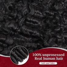 VALLBEST Crochet Human Hair Deep Wave 100% Human Hair High Quality Knotless Feather Extension 60g/Pack 16~26 Inch Full Invisiable Knot With String Pre Looped Crochet Human Hair Pre-Separated Invisible Miracle Knots Hair Extension Lightweight Reusable - Natural Black - View 6