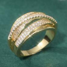 1pc Luxury Multi-Layer Spiral Intertwined Design Ring, Suitable For Daily And Vacation Wear, Ideal Gift - Gold - View 4