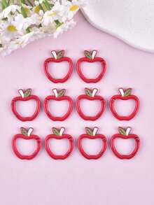 16pcs Cute Apple Colorful Alloy Spring Carabiner Clips, Key Ring Clasp, Keychain Jewelry Connector, Wallet Bag Pendant Decoration Buckle - Multicolor - View 14
