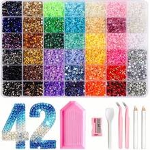 15/24/28/30/32/40/42 Colors Resin Jelly Rhinestone Set, Flat Back Glitter Rhinestones With Tweezers And Dotting Pen, Suitable For DIY Handmade Gift Boxes, Crafts, Diamond Painting And Other Handmade Decorations, Perfect Birthday And Back To School Season Gift - Multicolor - View 14