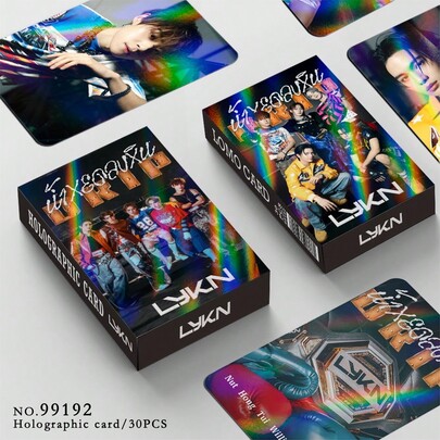 (30Pcs/Set) Thailand LYKN Boy Band Flash Card KPOP Merchandise LOMO Collection Laser Photocard, Photo Cards, Arirang, Bts21 Accessories, Bangtan, Photo Card, Photocard