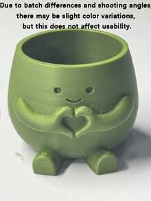 1pc 3D Printed Cartoon Character Flower Pot, High-Quality Plastic Material, Cute Character Design, Suitable For Money Tree, Succulents And Other Plants, Can Also Be Used As Pen Holder, Suitable For Art Lovers, Flower Enthusiasts, Home Decorators, Birthday Gift - Multicolor - View 6