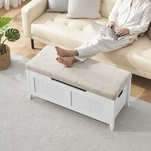 Storage Benches & Ottomans - White - View 5