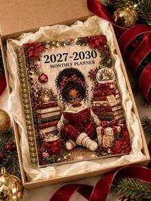 مخطط شهري 2027-2030 - دفتر تقويم 4 سنوات، تصميم عيد الميلاد، مخطط طويل الأمد 2027 مجلد حلزوني، مناسب للنساء، يستخدم للأهداف والجداول والمواعيد وإدارة التنظيم دفتر مخطط شهري، هدية عيد الميلاد - A5 - مشاهدة 4