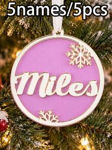 Custom Name Acrylic Christmas Ornament, Personalized Snowflake Tree Decoration, Festive Round Hanging Decor, Customized Wall Ornament And Bag Charm, Customizable Holiday Party Decoration, Christmas Tree Decorations, Christmas Gift For Family Friends - Style a - View 21