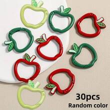 16pcs Cute Apple Colorful Alloy Spring Carabiner Clips, Key Ring Clasp, Keychain Jewelry Connector, Wallet Bag Pendant Decoration Buckle - Multicolor - View 12