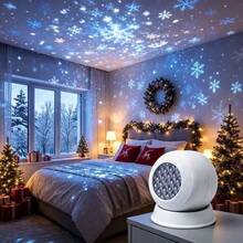 USB Christmas Snowflake Projection Light & Holiday Decorative Night Light, Flat 360° Rotating, Non-Slip Base, Stage Decoration, Equipped With Snowflake Pattern To Create Snowy Atmosphere-Easy Operation, Perfect Holiday Choice. Christmas, Halloween, Thanksgiving, Birthday Gift - Snowflake Projector Light - View 11