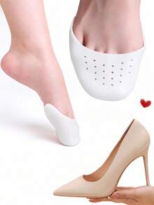 1 Pair/2 Pairs Soft Silicone Toe Pads, Ballet Shoe Insoles, Foot Care Tool, Toe Protection For Dancing Women - White - View 5