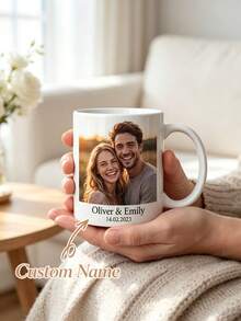 Personalised Photo Mug With Text | Custom Picture Coffee Mug Gift For Her | Printed Photo Cup | Unique Birthday Gift Idea - Multicolor - View 2