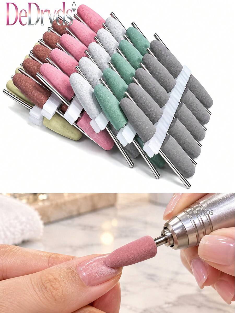 DeDryDS 10入/包 矽膠磨甲頭，快速磨甲與拋光，適用於電動指甲修整機，適合美甲師與美甲藝術家
