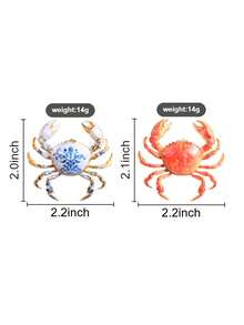Exquisite Crab Shape Lapel Pin Set, Ocean Animal Enamel Pin, Decorative Brooch For Coat Backpack - Multicolor - View 10