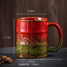 Vintage 150ml Coffee Cup & Tea Cup Dual Use, Colorful Gradient Creative Water Cup, Suitable For Home And Office Tea & Coffee Drinking, Unique Housewarming & Birthday Gift - Multicolor - View 12
