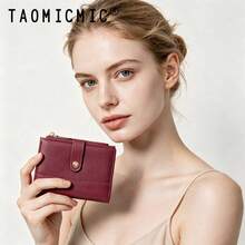 Women's PU Textured Patchwork Bifold Wallet, Snap Closure, Zipper Coin Pocket, Multiple Card Slots And Photo Slot - Multicolor - View 10
