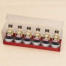 Set Of 6 Nutcracker Shaped Tea Light Candles Made Of Paraffin Wax, Gold And Pink Christmas Table Decor, Small Decorative Candles 5.8 Cm - 6Pcs - View 7