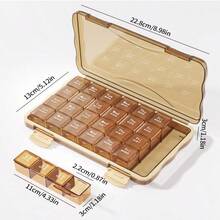 28-Compartment Weekly Detachable Pill Box, 7-Day Morning/Noon/Evening/Bedtime 4-Slot Divided Storage Box, Portable Sealed Light-Proof Pill Organizer For Travel, Medicine And Vitamin Compartment Box - View 5