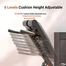 Roman Chair Back Extension, Folding Roman Chair Bench, Strength Training Supplies, Adjustable Lower Back Extension Machine for Lower Abdomen - Schwarz - Übersicht 7