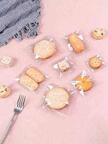 100pcs Transparent Baking Bags, Multiple Sizes, Clear Self-Sealing Cellophane Bags, Reusable Plastic Bags, Suitable For Cookies, Candies, Baked Goods, Party Favors, Etc. - Multicolor - View 4