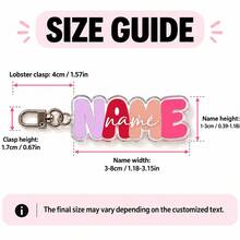 LICVIC Custom Acrylic Name Keychain, Personalized Father's Day Keychain, Custom Letter Keychain, Customizable Bag Charm, Birthday, Anniversary Gift, Gift For Him, Fashion Accessory - Style a - View 7