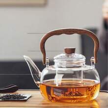 1pc 1000ml/35.2oz Heat-Resistant Glass Teapot With Removable Filter - Thick Bottom Suitable For Induction Cooktop, Suitable For Flower Tea, Herbal Tea And Loose Leaf Tea | Spring Home Tea Brewing Gift Set Suitable For Induction Cooktop And Tea Ceremony - Multicolor - View 6