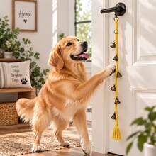 6-Bell Braided Rope Dog Doorbell, Hanging Pet Potty Training And Communication Bells With Metal Hook, Handmade Dog Bell For Door Handle, Suitable For Small, Medium And Large Dogs - Multicolor - View 5