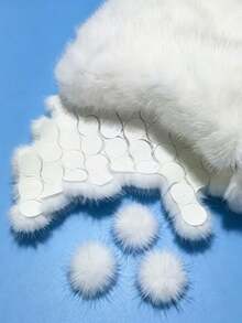 100pcs Faux Mink Fur Pom Poms, Plaid Design Pre-Cut Faux Fur, Ball Shaped, Handmade Pom Poms, Decorative Pom Poms, Soft Touch, Plaid Pattern Craft Material - Various - View 4