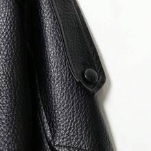 Women's Autumn Elegant Street Style Jacket, Asymmetric Button Pocket Long Sleeve Black Loose Fit Zip-Up Slim Jacket - Black - View 7