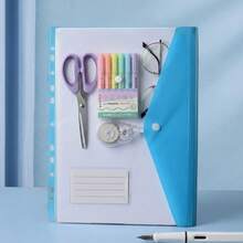 12/6pcs A4 Folders With Buckle, 11-Ring Loose Leaf Pocket, Heavy Duty PP File Organizer Box With Lock, Durable, Suitable For School, Office And Home (Random Color) - Multi-color - View 5