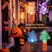 Children's Handheld LED Glowing Stick Music Light Atmosphere Fluorescent Stick Toy Fun Pumpkin Pattern Home Indoor Outdoor Celebration Party Activity Interactive Game Halloween Christmas Holiday Decoration Suitable For Boys And Girls Small Gift - Multicolor - View 7